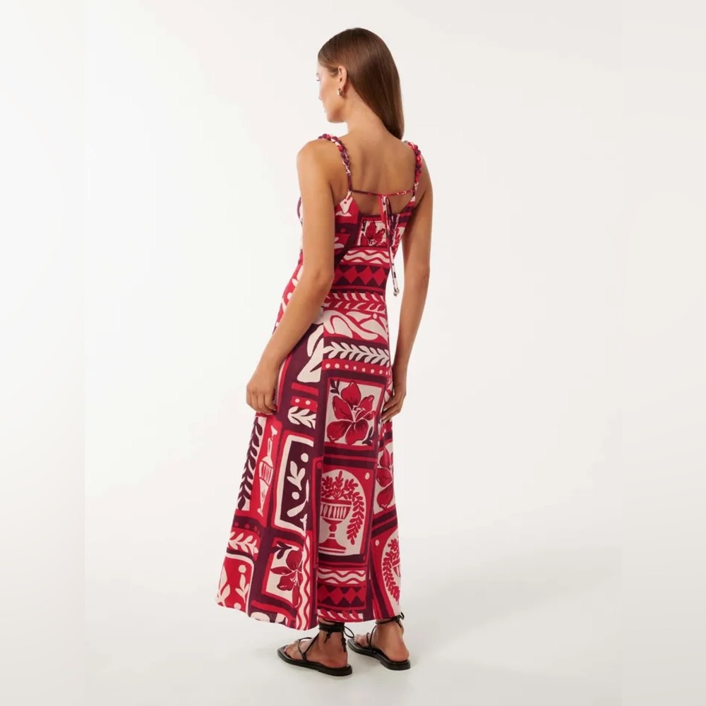 Simona Square-Neck Linen Midi Dress - Picture 3 of 7